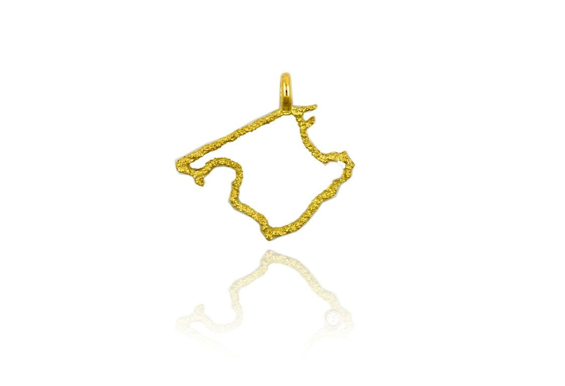 GOLD CONTOUR MAP PENDANT